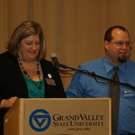 Ellen speaks to the audience